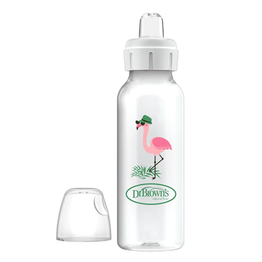 Dr. Brown’s Sippy Spout Baby Bottle, 8 ounce, Flamingo