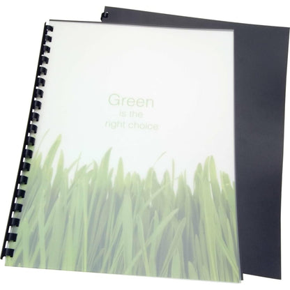 GBC Fundas de presentación de polietileno reciclado, 21,6 x 27,9 cm, esquinas cuadradas, 25 fundas por paquete, Negro, 27.94 cm x 21.59 cm