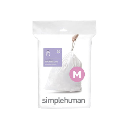 simplehuman Bolsas de Basura a la Medida Paquete de 60 - 20 bolsas - código M