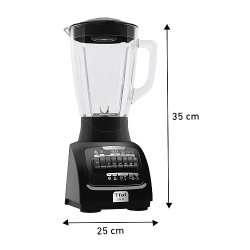 T-FAL Licuadora Infiny Force XL 10 velocidades negra | Tritura todo sin dejar trozos, 6 cuchillas de acero inoxidable, 3 veces más eficiente. Capacidad de 2.2 L, 550W. LN8208MX