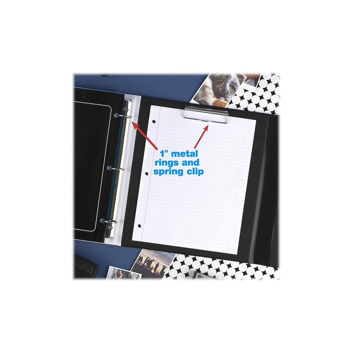 Mead Trapper Keeper - Carpeta de 1" con 2 Folders y Cierre de Velcro. Diseño Shapes. 260038CQ1-ECM