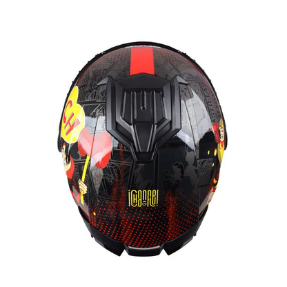 Casco Modular - Chapulin - Visor Anti Baho Motocicleta Marca Edge - Visor Doble ANTIVAHO Certificado Dot Moto - Cascos Motocross Pegatina Pegatinas Protector Mujer Hombre (Chapulin Colorado, XL)