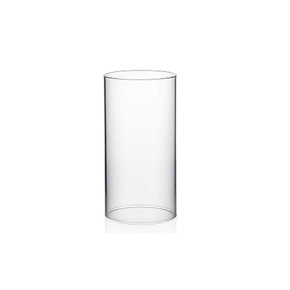 WGVI Hurricane - Funda para Velas, Ancho de 4 Pulgadas, Altura de 8 Pulgadas, portavelas cilíndrico de Vidrio Transparente, Tubo de Chimenea, visualización de Vela de Extremo Abierto, 1 Pieza