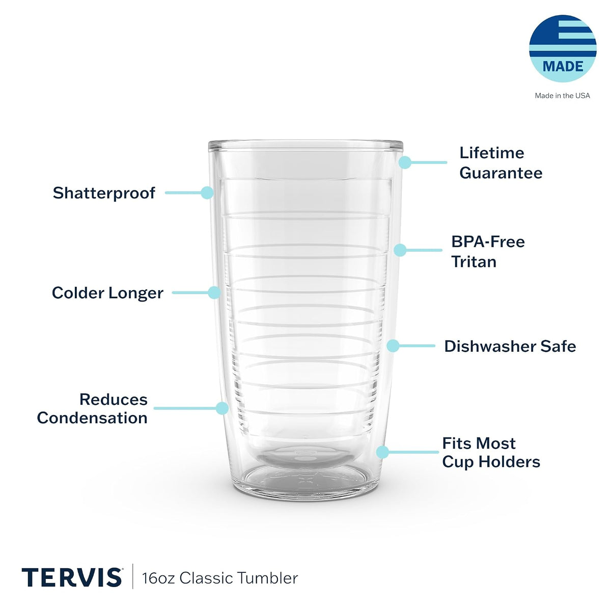 Tervis - Vaso térmico, Variados, 16oz - 4 Pack - Boxed, 1