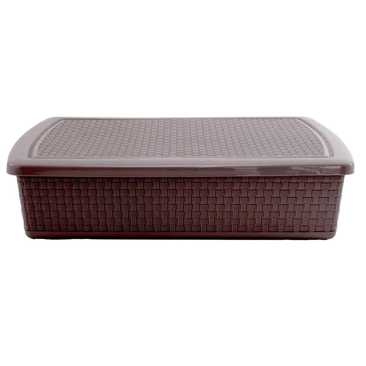 Guateplast - Set de 3 Cestas Plásticas Rectangulares de 12 Litros | Contenedores Plásticos para Organizar el Hogar | Organizadores | Cajas de Plástico | Color Chocolate