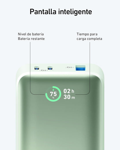 Anker Power Bank, Cargador portátil con Salida máxima PD de 30 W (PowerCore 30 W), batería de 10,000 mAh para iPhone Series, iPad Pro y Más(Green)
