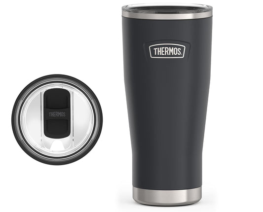 THERMOS ICON SERIES - Vaso frío de acero inoxidable con bloqueo deslizante, 24 onzas, granito