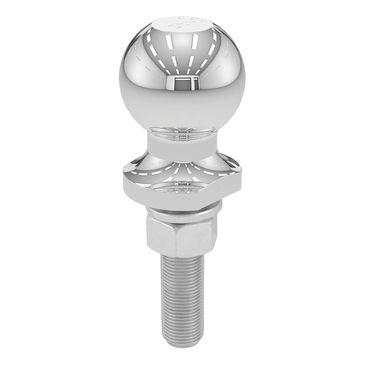 CURT Bola de Enganche de Remolque Cromada 40073, 2 in, Vástago 3/4 x 3 in, 3,500 LB, Plateado