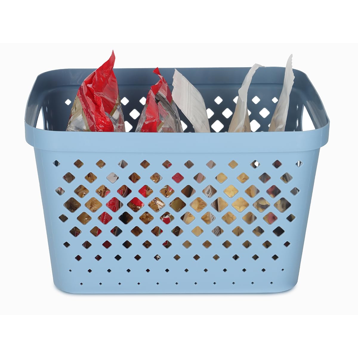 Glad - Juego de cestas de almacenamiento de plástico, paquete económico de 6 unidades | Contenedores de almacenamiento abiertos para estantes, baño, despensa, clóset, cajas organizadoras con asas, 4