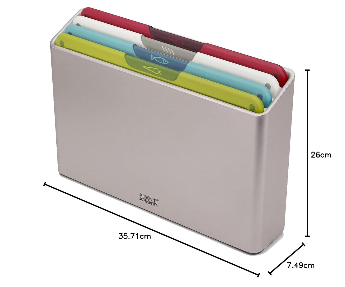 Joseph Joseph Folio Icon Juego de 4 tablas de cortar grandes con estuche de almacenamiento