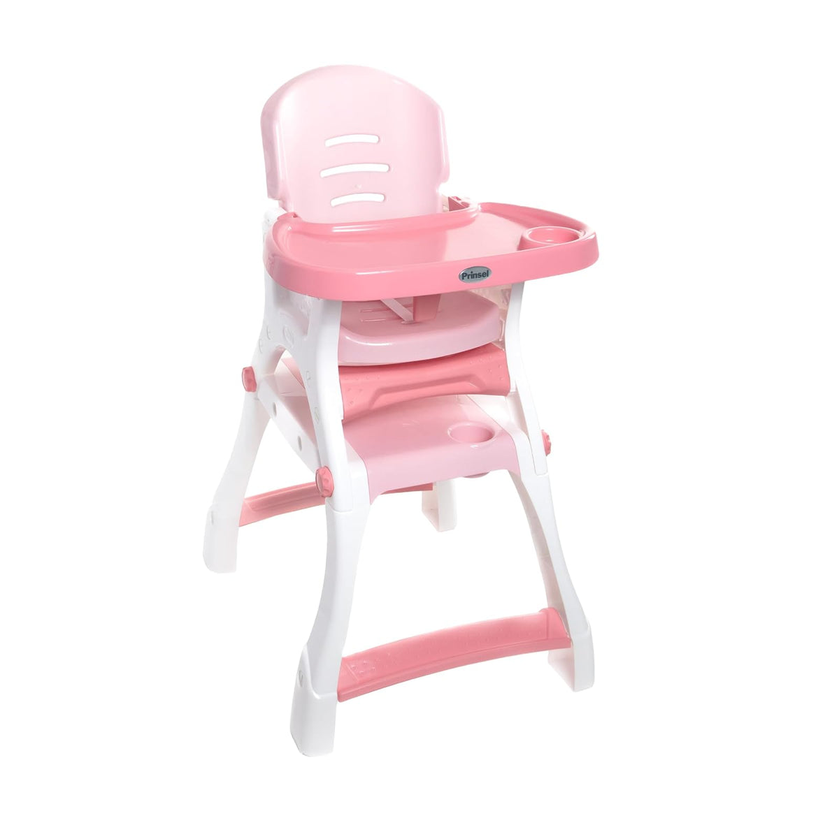 Prinsel Silla Alta Caddy 2 en 1, Convertible a Escritorio, 6 Meses a 3 Años - Rosa Pastel
