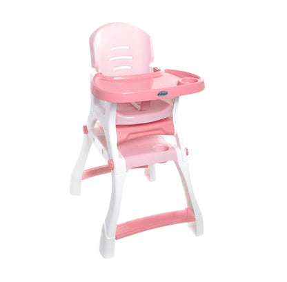 Prinsel Silla Alta Caddy 2 en 1, Convertible a Escritorio, 6 Meses a 3 Años - Rosa Pastel