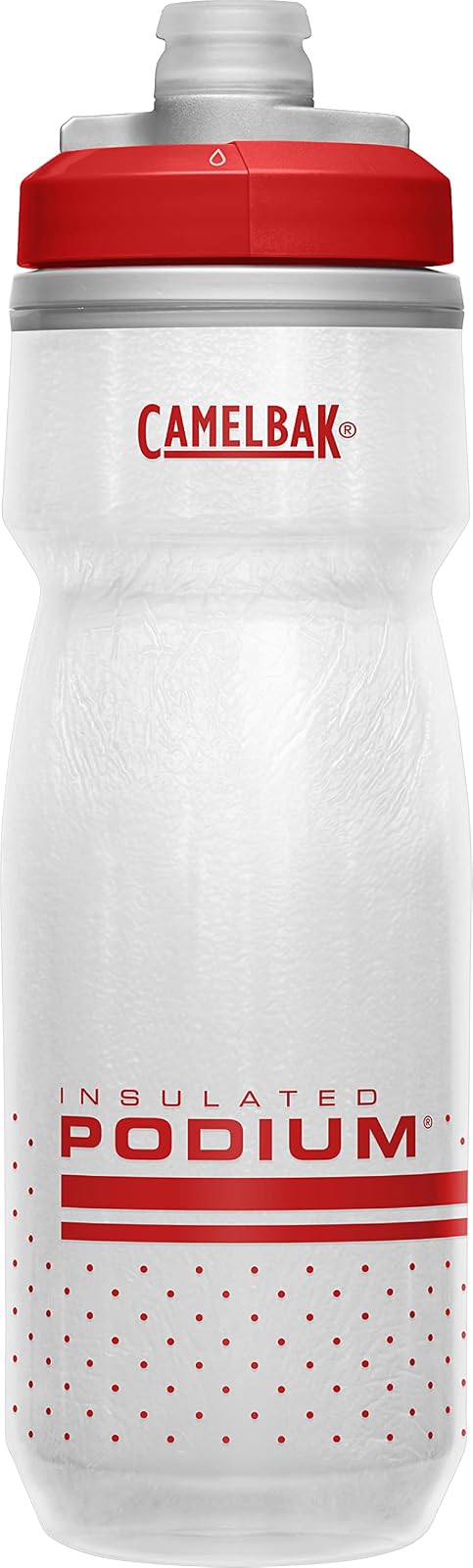 CamelBak Podium Chill Botella de Agua Aislada para Bicicleta - rojo intenso - blanco - 620 ml - Botella de agua