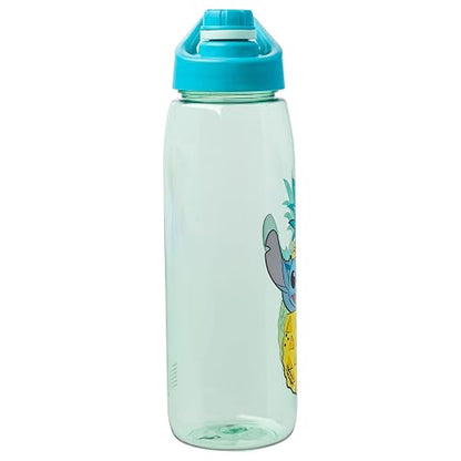 Silver Buffalo Disney Lilo and Stitch Pineapple Pop Up Peek-A-Boo Botella de agua con tapa atornillada, 28 onzas