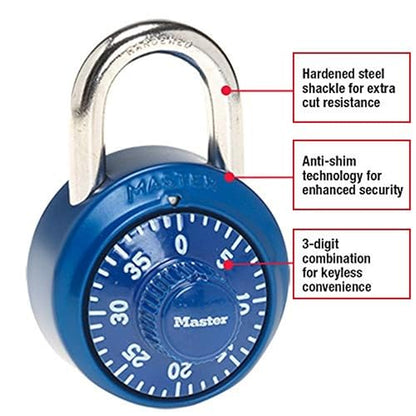 Master Lock 1530DCM Candado de combinación, 4.7 cm, varios colores