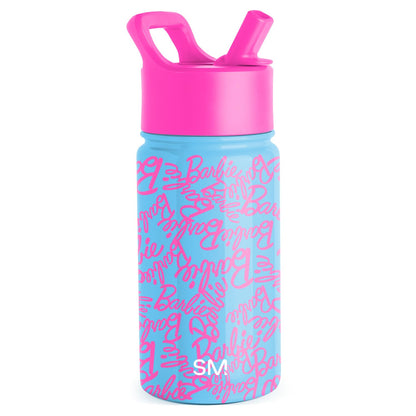 Simple Modern Summit Botella de Agua para Niños 14oz con Popote - 0.4 Litros - Mattel: Barbie Cursive