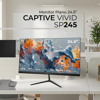 Acteck Monitor 24.5 Captive Vivid SP245 5ms 75Hz Full HD IPS LED Altavoces Integrados HDMI AC-943178
