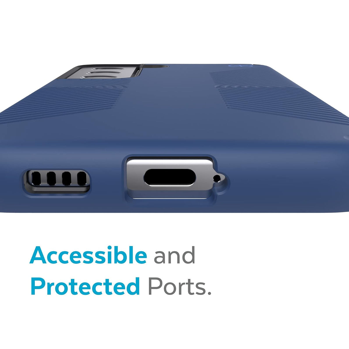 Speck Products Presidio2 Grip - Funda para Samsung Galaxy S22+, Color Azul costero/Negro/Azul tormenta