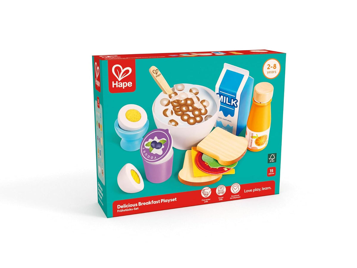Hape , Juego de rol , Desayuno para niños Que estimula la Creatividad y fomenta hábitos saludables , Accesorio de Cocina. De 2 a 8 años. E3172