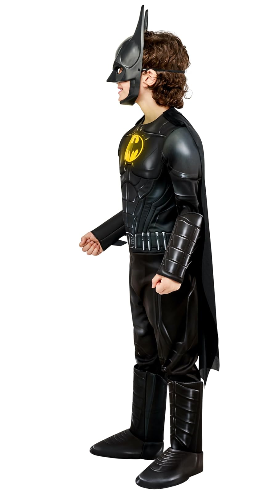 DC The Flash Movie: Disfraz de Batman Deluxe para niños por Rubies, talla M para niño