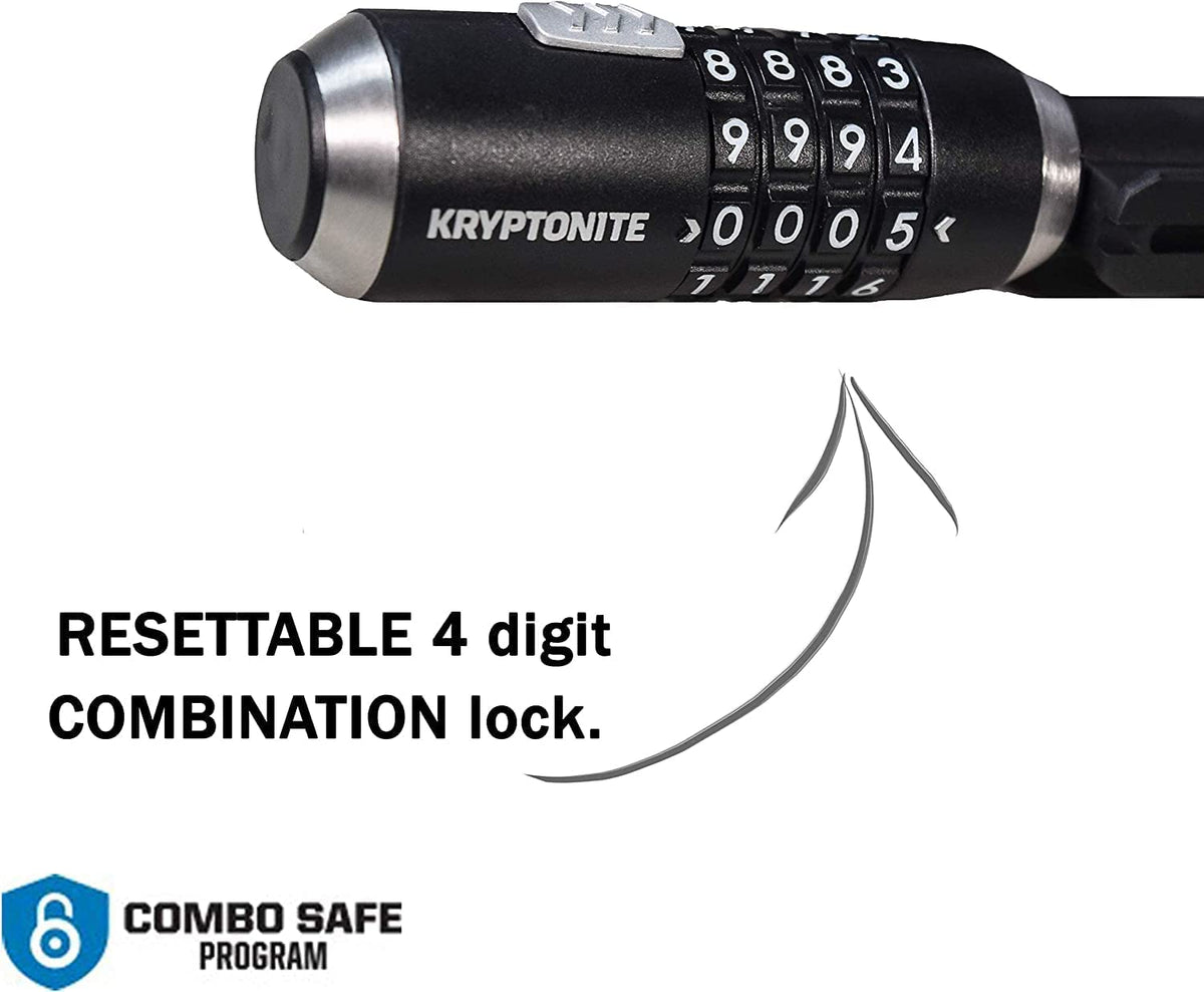 Kryptonite KryptoFlex - Cable de Bloqueo para Bicicleta, 2 pies, 6 pies, 10 pies de Largo, 12 mm de Grosor, Resistente Cable de Acero Trenzado antirrobo, Cerradura de Seguridad para Equipos al Aire