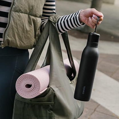 Owala FreeSip - Botella de agua de acero inoxidable con popote para deportes y viajes, sin BPA, 24 onzas, mezclilla