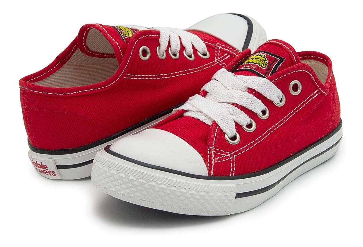 Bubble Gummers Tenis de Lona con Agujetas para Niña - 19.0 cm - Rojo