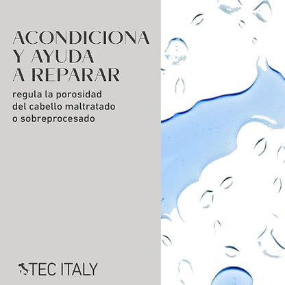 TEC ITALY Due Faccetta Massimo Tratamiento para Cabello Decolorado 300 ml | Repara e hidrata cabello decolorado o sobreprocesado. Regula la porosidad y facilita el desenredo. Con protección UV.