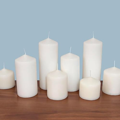 Stonebriar - Velas altas blancas sin perfume, pilares de vela de 65 horas, perfectas para decoración, bodas, emergencias, 3 x 6 pulgadas, 6 unidades