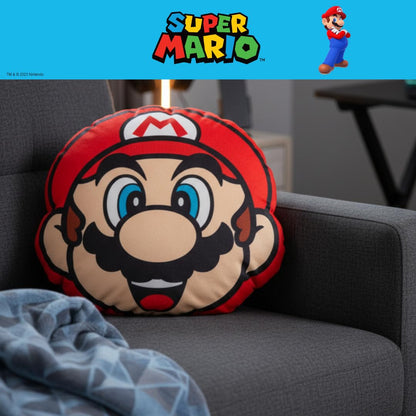 Franco Anime Juego de Cama Suave y acogedora Almohada Decorativa de Felpa, Talla única, Super Mario