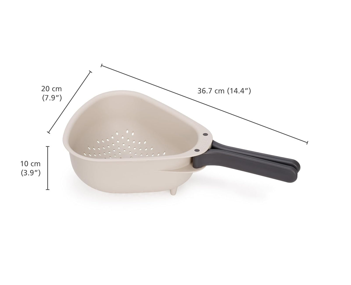 Joseph Joseph - Colador compacto con asas plegables, diseño que ahorra espacio, esquinas fáciles de verter, para drenar verduras, pasta, frutas