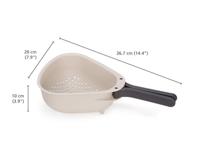 Joseph Joseph - Colador compacto con asas plegables, diseño que ahorra espacio, esquinas fáciles de verter, para drenar verduras, pasta, frutas