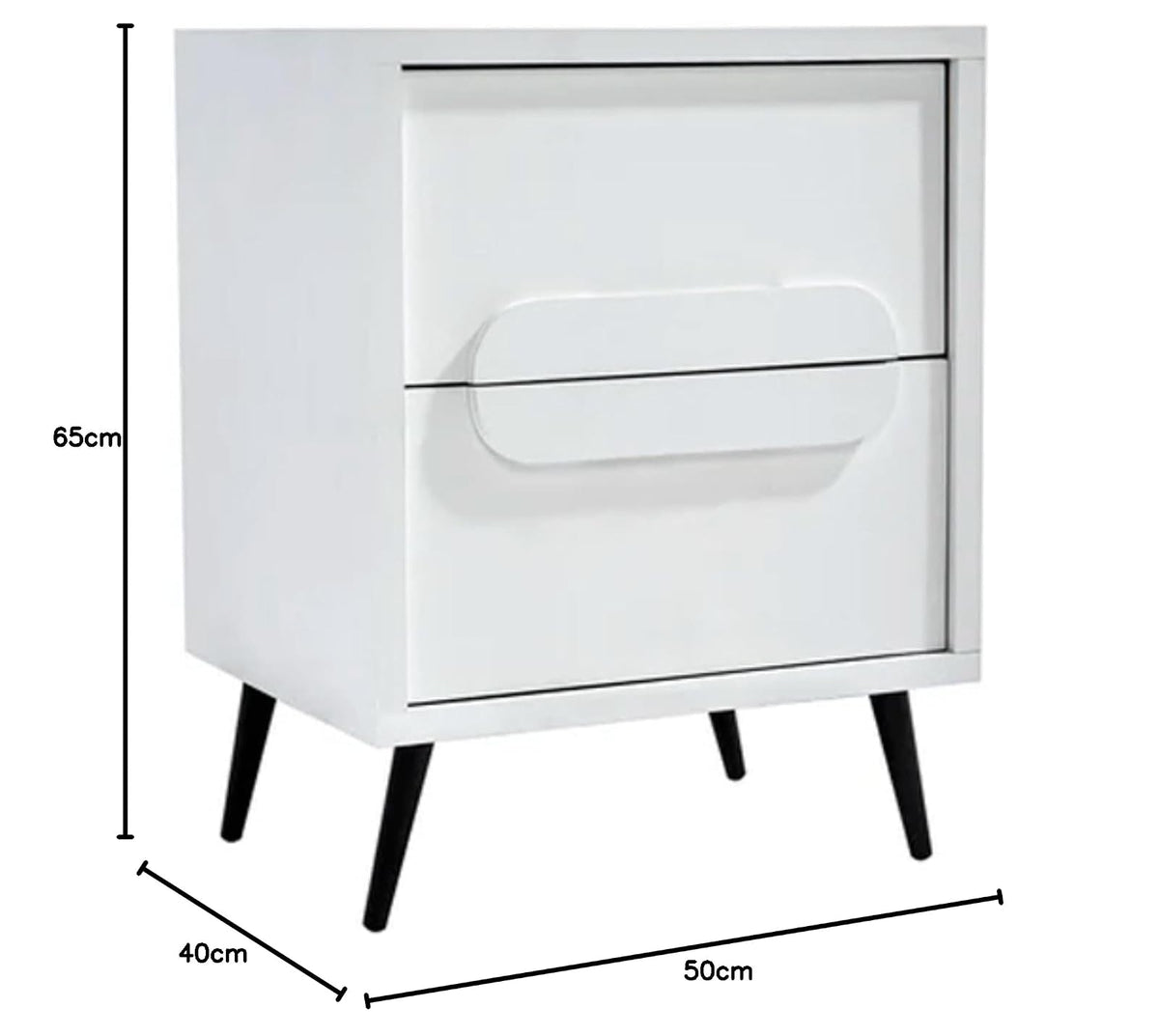 Buró Color Blanco con 2 Cajones, Soporte Metálico y Estructura de Madera MDF.