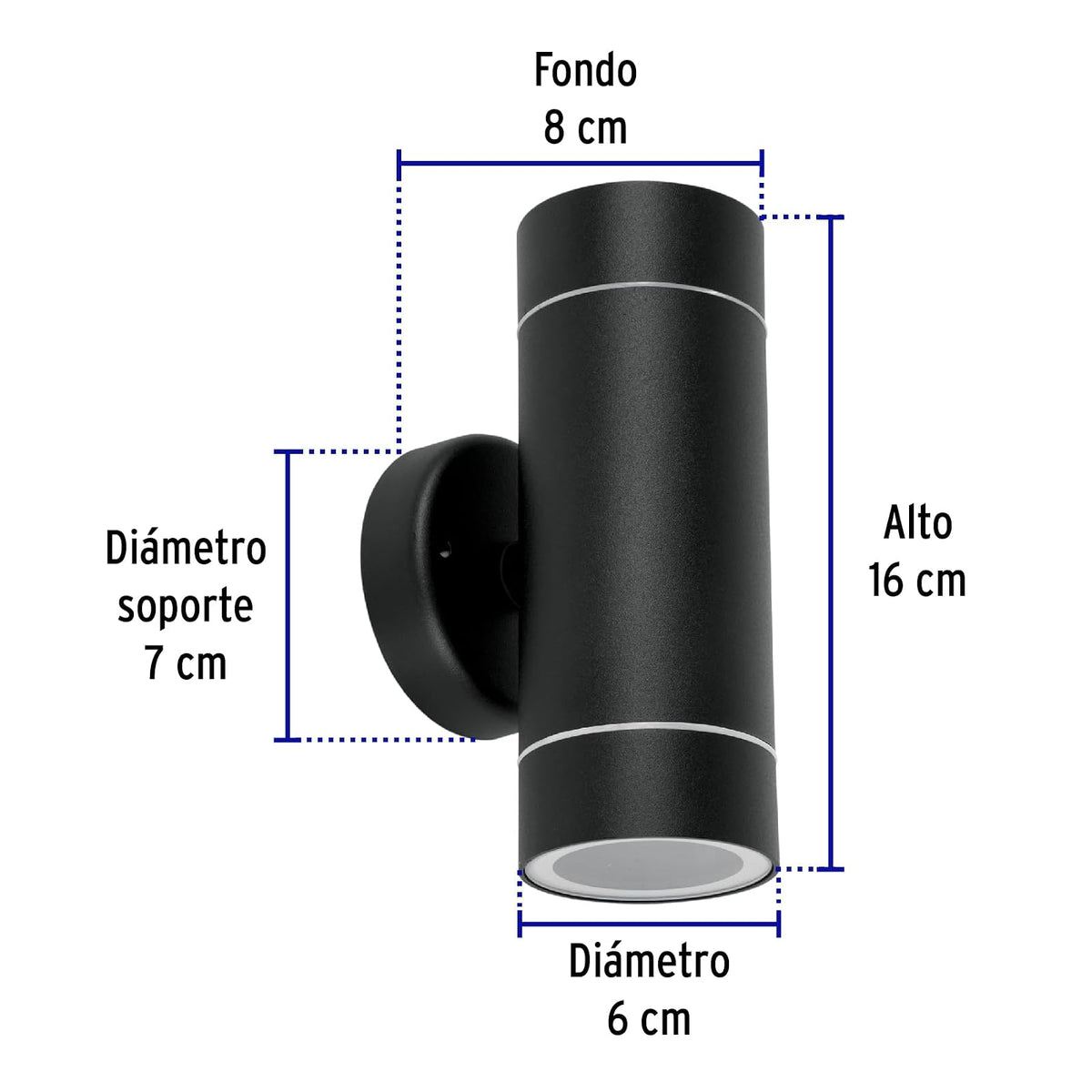 Volteck Lait ARB-204S, Arbotante de acento 2 spots color negro lámparas no incluidas