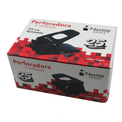 Nextep NE-120 Perforadora 2 orificios 7/8 cm ajustable 25 hojas, pack of/paquete de 1