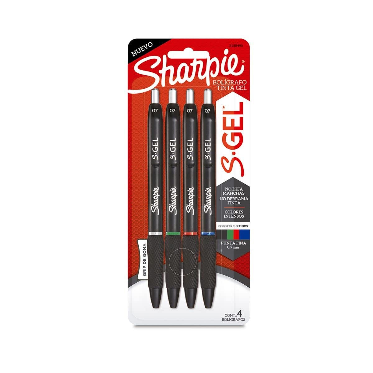 Sharpie Marcadores Permanentes Punta Ultra Fina - 4 Uds x 0.7 mm - Negro, Azul, Rojo, Verde