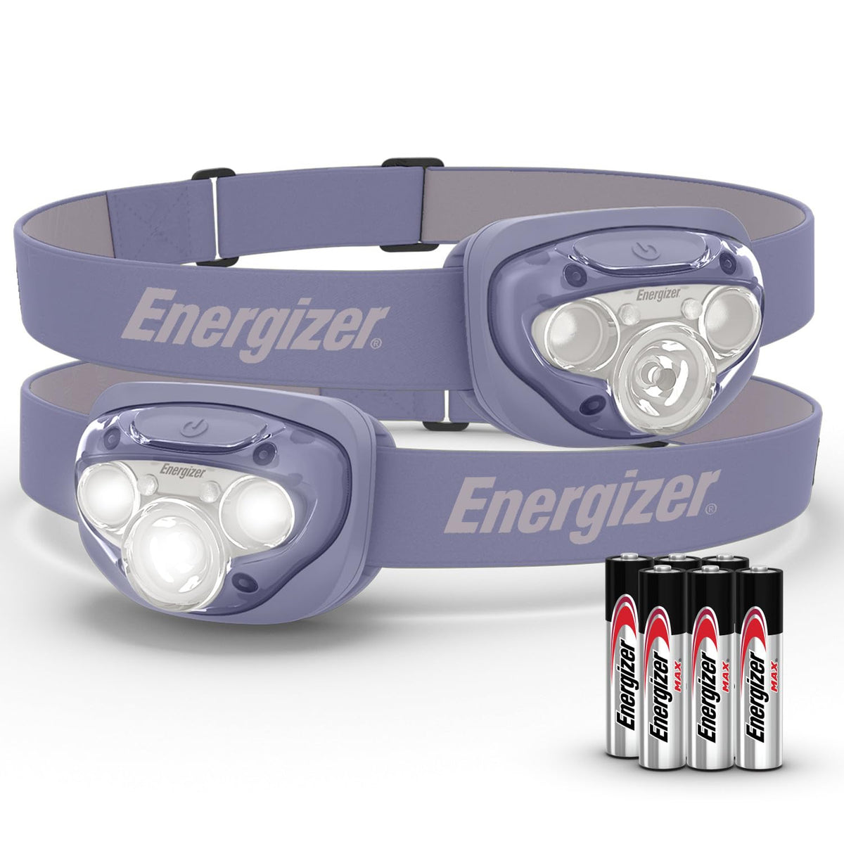 Energizer - Faros LED PRO (paquete de 2), IPX4 resistentes al agua, luz de cabeza de alto rendimiento para exteriores, camping, correr, tormenta, luz LED de supervivencia para emergencias (baterías
