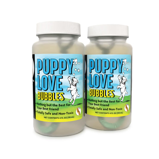 Puppy Love Bubbles: 2 Pack 4oz Bottles of Peanut Butter Scented Bubbles for Dogs, Non-Toxic and Allergen-Free, Bring out Your Dog'S Inner Puppy with Hours of Fun and Exercise