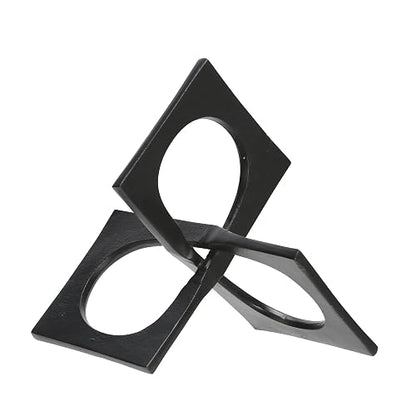 Sagebrook Home Escultura geométrica metálica de decoración Moderna para el hogar y la Oficina Detalle Abstracto de Mesa para Sala de Estar Dormitorio o Escritorio 9 x 9 x 6 Pulgadas Negra