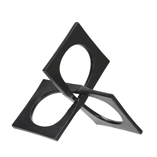 Sagebrook Home Escultura geométrica metálica de decoración Moderna para el hogar y la Oficina Detalle Abstracto de Mesa para Sala de Estar Dormitorio o Escritorio 9 x 9 x 6 Pulgadas Negra