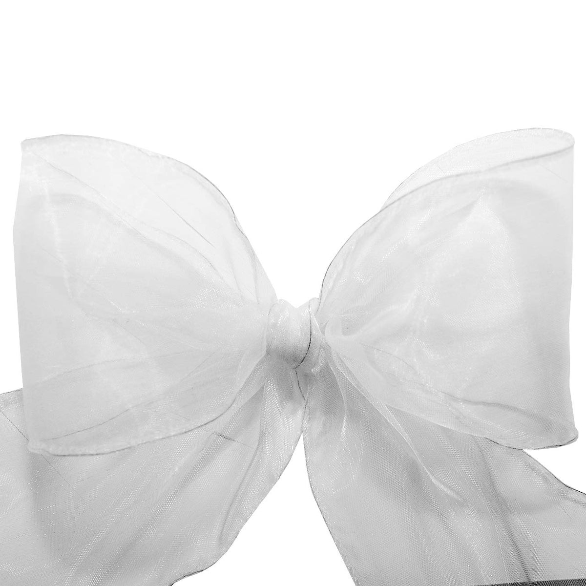 Morex Ribbon - Cinta de Gasa con Alambre de 2-1/2 Pulgadas con Carrete de 20 Yardas, Color Blanco