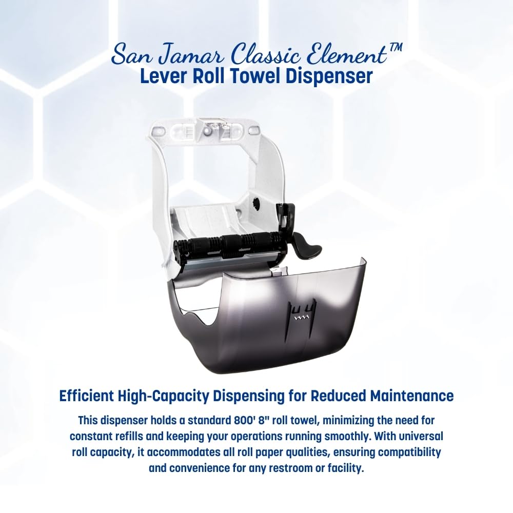 San Jamar Classic Element Dispensador de Toallas de plástico con Palanca, Color Negro Perla