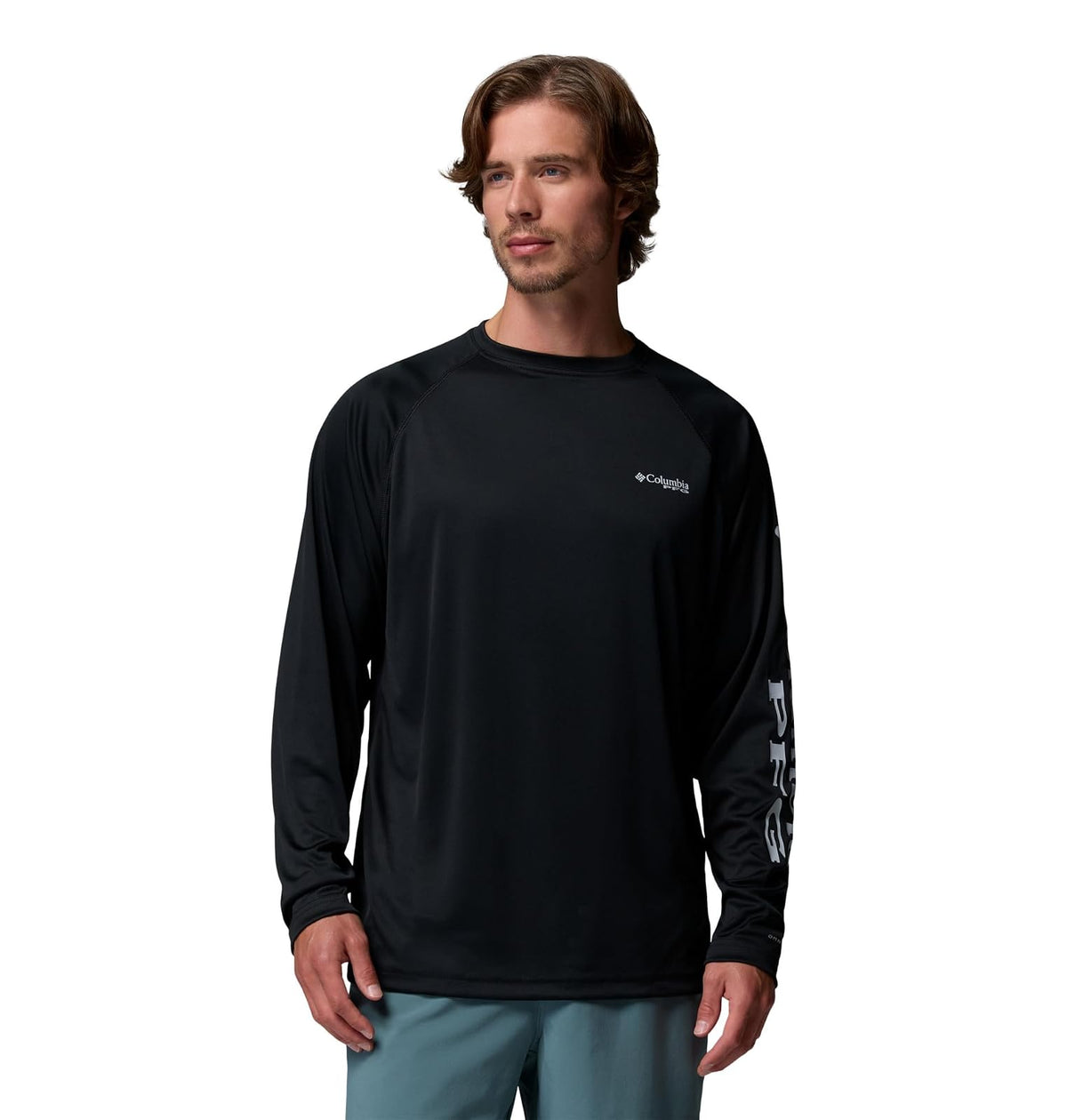 Columbia PFG Terminal Tackle Camisa Manga Larga Hombre - G - Black, Cool Grey Logo