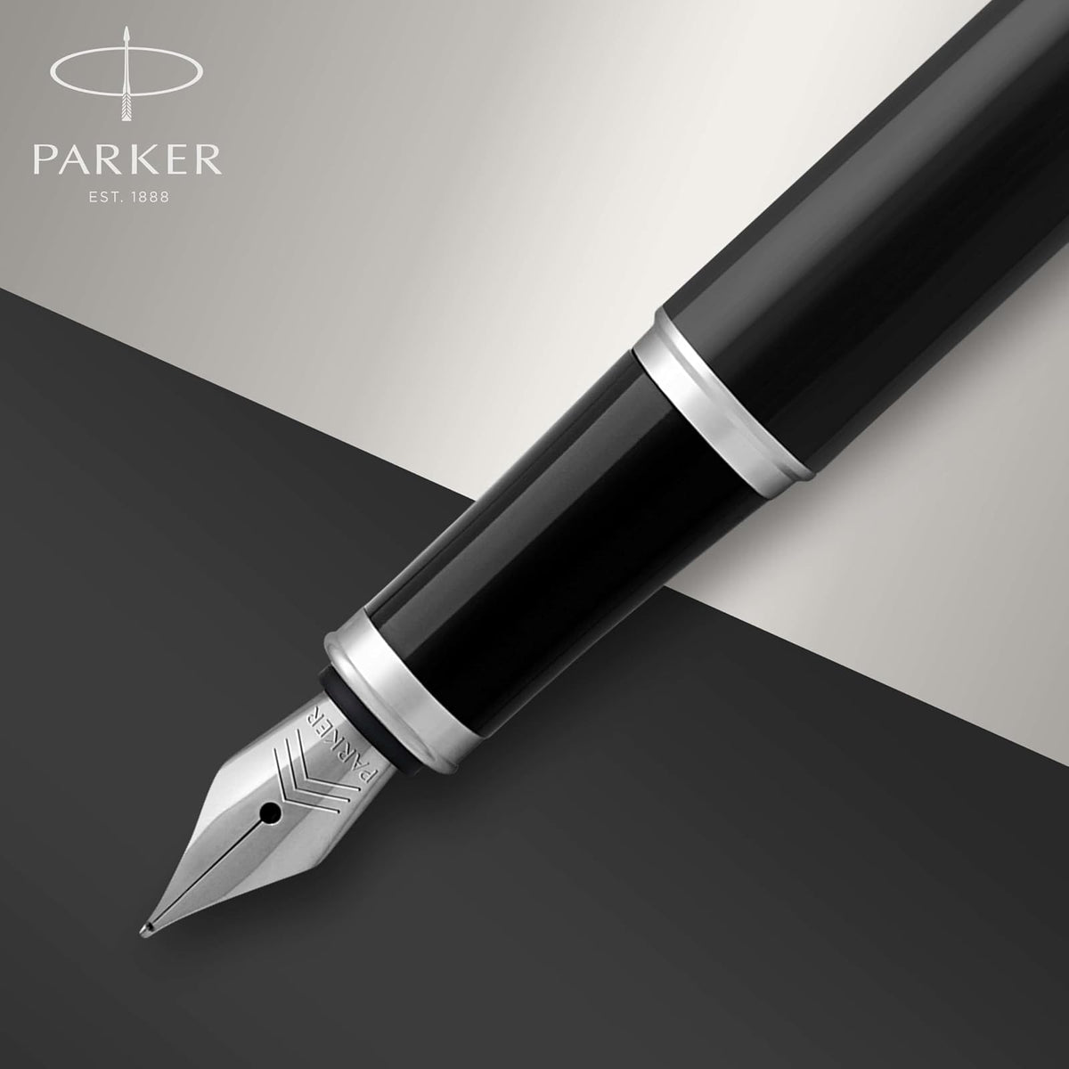 Parker IM Pluma Estilográfica, Negro (Black Chrome Trim), Punta Fina
