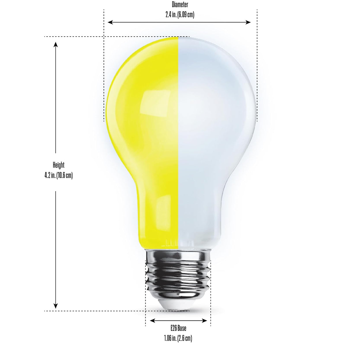 Feit Electric - Luz LED para Exteriores A19, Equivalente a 60 W, Regulable, Base E26, 800 lúmenes, Color Seleccionable, 13 años de Vida, Paquete de 1, OM60/BUG/950/LEDI/RP