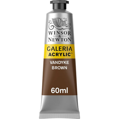 Winsor & Newton Galeria Pintura Acrílica, Tubo de 60 ml - Marrón (Vandyke Brown 676) - Tubo de 60 ml