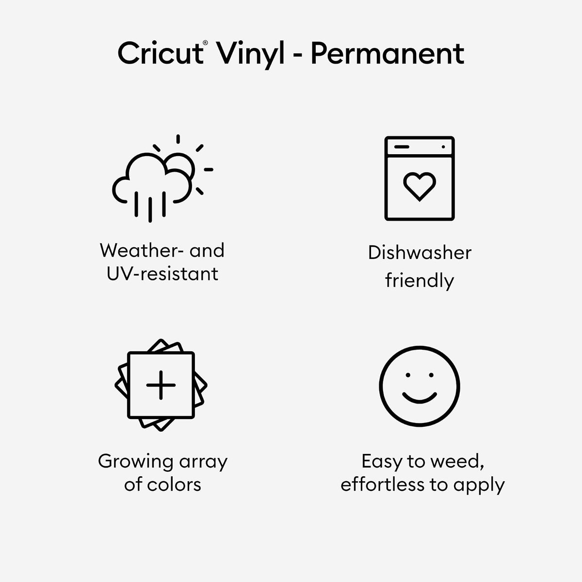 Cricut Premium Vinyl - Permanente, blanco (paquete de 3)
