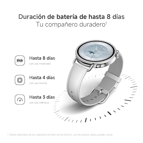 XIAOMI Watch S4 41mm con GPS, iOS & Android, Negro | Pantalla AMOLED de 41mm, Hasta 8 días de Batería, 150+ Modos Deportivos, Ciclo Menstrual, Correa Fluororubber