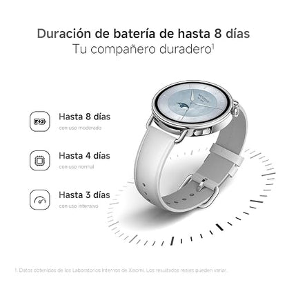 XIAOMI Watch S4 41mm con GPS, iOS & Android, Negro | Pantalla AMOLED de 41mm, Hasta 8 días de Batería, 150+ Modos Deportivos, Ciclo Menstrual, Correa Fluororubber