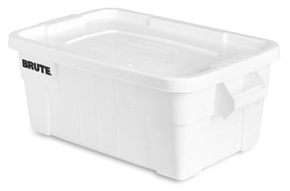 Rubbermaid Commercial Fg9S3000Wht Brute Tote with Lid, 14-Gallon Capacity, White